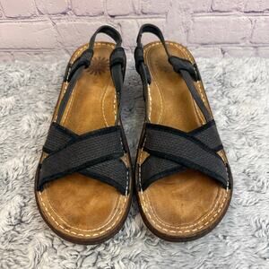 UGG Mayley Slingback Wedge Sandals Black Strappy Women's 9 Summer